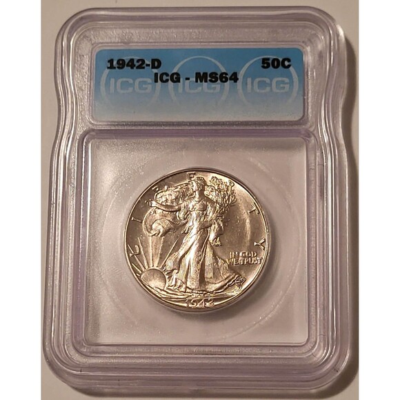 1942 D Walking Liberty Half Dollar MS64 ICG - Picture 1 of 4
